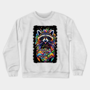 Nebula Raccoon: Living Life in Color Crewneck Sweatshirt